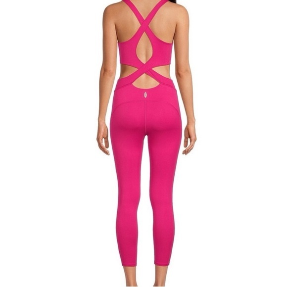 FREE PEOPLE MOVEMENT Back It Up Onesie Hot‎ Pink NWOT Size S Open Back Athletic - Picture 6 of 12